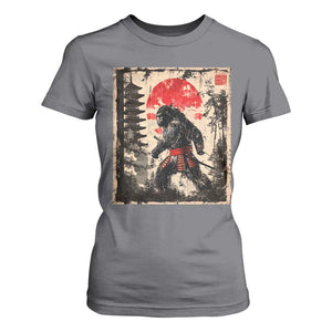 Samurai Bigfoot T Shirt For Women Japanese Vintage Sasquatch Graphic Ukiyo-e Art Funny TS10 Charcoal Print Your Wear