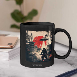 Samurai Bigfoot Coffee Mug Funny Japanese Retro Vintage Sasquatch Graphic Ukiyo-e Art TS10 Print Your Wear