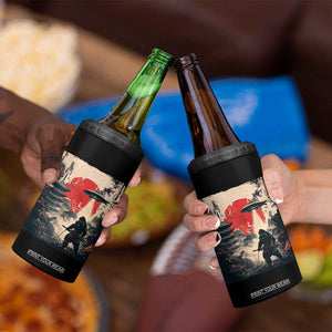 Samurai Bigfoot 4 in 1 Can Cooler Tumbler Funny Japanese Retro Vintage Sasquatch Graphic Ukiyo-e Art TS10 Print Your Wear