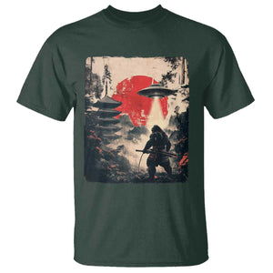 Samurai Bigfoot T Shirt Funny Japanese Retro Vintage Sasquatch Graphic Ukiyo-e Art TS10 Dark Forest Green Print Your Wear