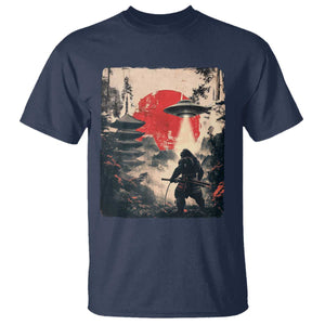 Samurai Bigfoot T Shirt Funny Japanese Retro Vintage Sasquatch Graphic Ukiyo-e Art TS10 Navy Print Your Wear