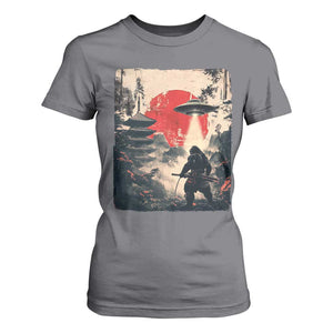 Samurai Bigfoot T Shirt For Women Funny Japanese Retro Vintage Sasquatch Graphic Ukiyo-e Art TS10 Charcoal Print Your Wear