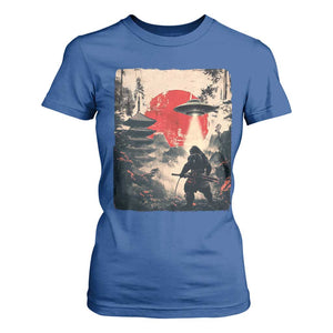 Samurai Bigfoot T Shirt For Women Funny Japanese Retro Vintage Sasquatch Graphic Ukiyo-e Art TS10 Royal Blue Print Your Wear