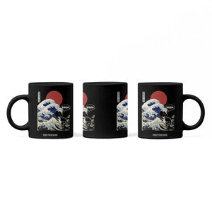 Japanese Kawaii Anime Cat Coffee Mug Funny Surfing Cat Bruh Retro The Great Wave Kanagawa TS10 Print Your Wear