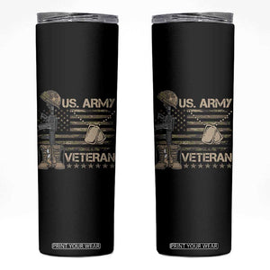 US Army Veteran Flag Skinny Tumbler TS10 Black Print Your Wear