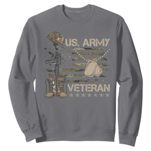 US Army Veteran Flag Sweatshirt TS10 Charcoal Print Your Wear
