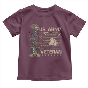 US Army Veteran Flag Toddler T Shirt TS10 Maroon Print Your Wear