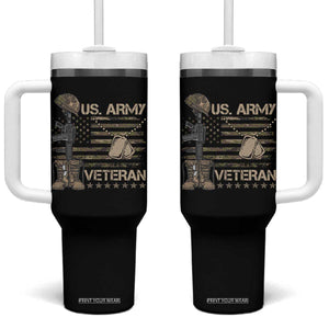 US Army Veteran Flag Tumbler With Handle TS10 One Size: 40 oz Black Print Your Wear