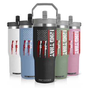 Vintage USA Flag 2nd Amendment Flip Straw Tumbler Pro Gun Lovers TS10 Print Your Wear