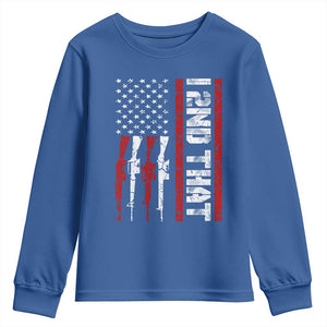 Vintage USA Flag 2nd Amendment Youth Sweatshirt Pro Gun Lovers TS10 Royal Blue Print Your Wear