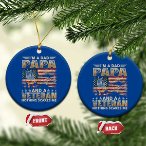 Funny Veteran Dad Ceramic Ornament Funny Military Veteran USA Flag TS10 1pc Blue Print Your Wear