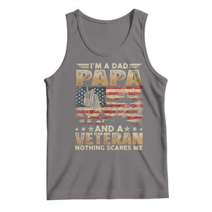 Funny Veteran Dad Tank Top Funny Military Veteran USA Flag TS10 Deep Heather Print Your Wear