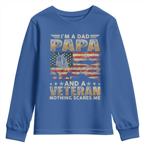 Funny Veteran Dad Youth Sweatshirt Funny Military Veteran USA Flag TS10 Royal Blue Print Your Wear