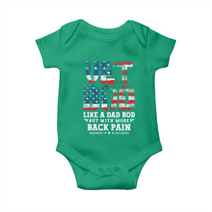 Vet Bod Baby Onesie Funny Military Veteran Dad Bod American Flag TS10 Irish Green Print Your Wear