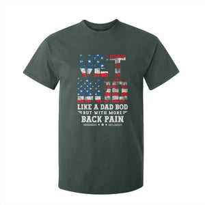 Vet Bod T Shirt For Kid Funny Military Veteran Dad Bod American Flag TS10 Dark Forest Green Print Your Wear