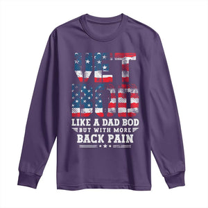Vet Bod Long Sleeve Shirt Funny Military Veteran Dad Bod American Flag TS10 Purple Print Your Wear