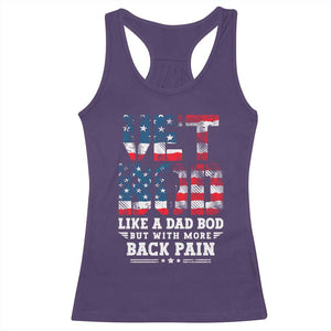 Vet Bod Racerback Tank Top Funny Military Veteran Dad Bod American Flag TS10 Purple Print Your Wear
