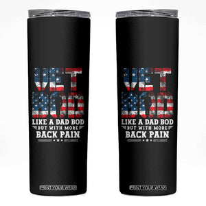 Vet Bod Skinny Tumbler Funny Military Veteran Dad Bod American Flag TS10 Black Print Your Wear
