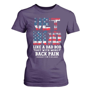 Vet Bod T Shirt For Women Funny Military Veteran Dad Bod American Flag TS10 Purple Print Your Wear