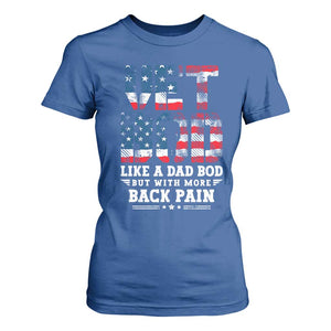 Vet Bod T Shirt For Women Funny Military Veteran Dad Bod American Flag TS10 Royal Blue Print Your Wear