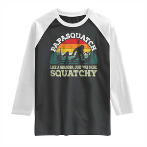 Grandpa Bigfoot Raglan Shirt Retro Sasquatch Funny TS10 Black White Print Your Wear