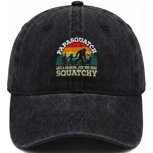 Grandpa Bigfoot Washed Cotton Baseball Cap Retro Sasquatch Funny TS10 Print Your Wear