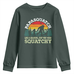 Grandpa Bigfoot Youth Sweatshirt Retro Sasquatch Funny TS10 Dark Forest Green Print Your Wear