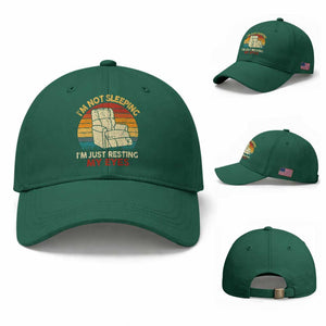Dad Papa Grandpa Jokes Baseball Cap I'm Not Sleeping I'm Just Resting My Eyes TS10 Baseball Cap Universal Fit Irish Green Print Your Wear