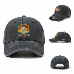 Dad Papa Grandpa Jokes Washed Cotton Baseball Cap I'm Not Sleeping I'm Just Resting My Eyes