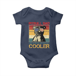 Vintage Pitbull Dad Baby Onesie Like A Regular Dad But Cooler TS10 Navy Print Your Wear