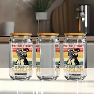 Vintage Pitbull Dad Glass Can Like A Regular Dad But Cooler TS10 Print Your Wear