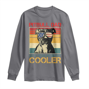 Vintage Pitbull Dad Long Sleeve Shirt Like A Regular Dad But Cooler TS10 Charcoal Print Your Wear