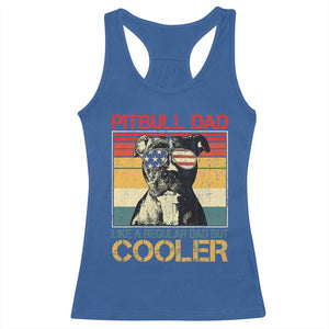 Vintage Pitbull Dad Racerback Tank Top Like A Regular Dad But Cooler TS10 Royal Blue Print Your Wear