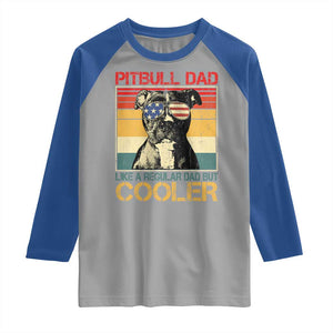 Vintage Pitbull Dad Raglan Shirt Like A Regular Dad But Cooler TS10 Sport Gray Royal Print Your Wear