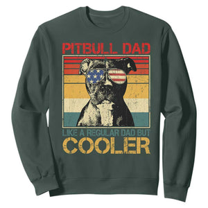 Vintage Pitbull Dad Sweatshirt Like A Regular Dad But Cooler TS10 Dark Forest Green Print Your Wear