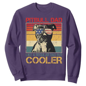 Vintage Pitbull Dad Sweatshirt Like A Regular Dad But Cooler TS10 Purple Print Your Wear