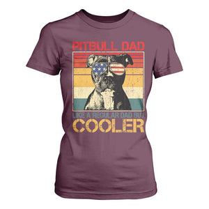 Vintage Pitbull Dad T Shirt For Women Like A Regular Dad But Cooler TS10 Maroon Print Your Wear