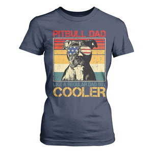 Vintage Pitbull Dad T Shirt For Women Like A Regular Dad But Cooler TS10 Navy Print Your Wear