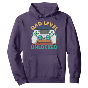 Funny New Dad Hoodie Retro Dad Level Unlocked Gaming Gamer TS10 Purple Print Your Wear