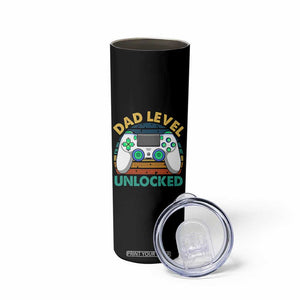 Funny New Dad Skinny Tumbler Retro Dad Level Unlocked Gaming Gamer TS10 Print Your Wear