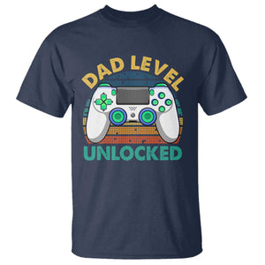 Funny New Dad T Shirt Retro Dad Level Unlocked Gaming Gamer TS10 Navy Print Your Wear