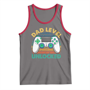 Funny New Dad Tank Top Retro Dad Level Unlocked Gaming Gamer TS10 Deep Heather Red Print Your Wear