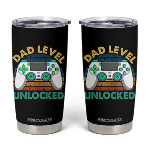 Funny New Dad Tumbler Cup Retro Dad Level Unlocked Gaming Gamer TS10 Black Print Your Wear