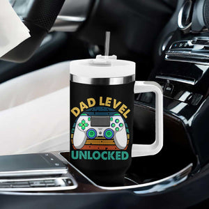 Funny New Dad Tumbler With Handle Retro Dad Level Unlocked Gaming Gamer TS10 Print Your Wear