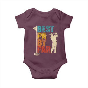 Golf Gifts for Dad Baby Onesie Retro Best Pa By Par Fathers Day TS10 Maroon Print Your Wear