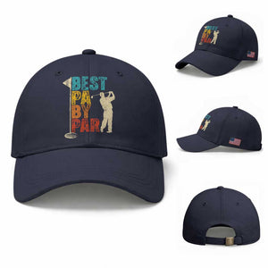 Golf Gifts for Dad Baseball Cap Retro Best Pa By Par Fathers Day TS10 Baseball Cap Universal Fit Navy Print Your Wear