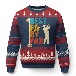 Golf Gifts for Dad Ugly Christmas Sweater Retro Best Pa By Par Fathers Day TS10 Navy Red Print Your Wear
