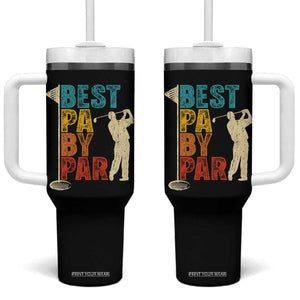 Golf Gifts for Dad Tumbler With Handle Retro Best Pa By Par Fathers Day TS10 One Size: 40 oz Black Print Your Wear