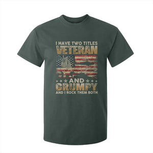 Grumpy Old Veteran T Shirt For Kid Funny Military Veteran USA Flag TS10 Dark Forest Green Print Your Wear