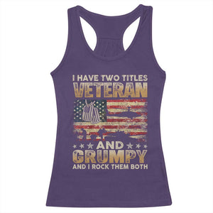 Grumpy Old Veteran Racerback Tank Top Funny Military Veteran USA Flag TS10 Purple Print Your Wear